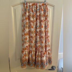 floral midi-maxi skirt